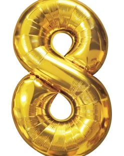 Folieballon Guld 86 cm - Nr 8| Festartikler|Nytårspynt