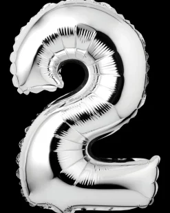 Folieballon H. 35 cm sølv - nr. 2| Festartikler|Nytårspynt