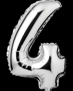 Folieballon H. 35 cm sølv - nr. 4| Festartikler|Nytårspynt
