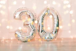 Folieballon H. 35 cm sølv - nr. 0| Festartikler|Nytårspynt