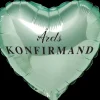 Folieballon konfirmand - hjerte grøn| Festartikler