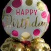 Folieballon på fod Ø35 - "Happy birthday" Pink| Festartikler