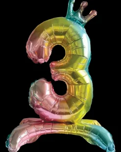 Folieballon Regnbue med krone 70 cm - Nr 3| Festartikler