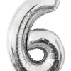 Folieballon Sølv 86 cm - Nr 6| Festartikler|Nytårspynt