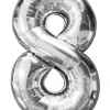 Folieballon Sølv 86 cm - Nr 8| Festartikler|Nytårspynt