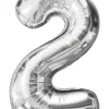 Folieballon Sølv 86 cm - Nr 2| Festartikler|Nytårspynt