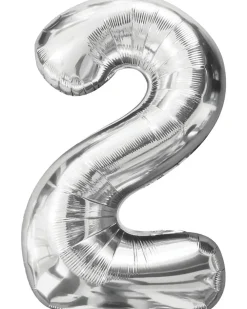 Folieballon Sølv 86 cm - Nr 2| Festartikler|Nytårspynt
