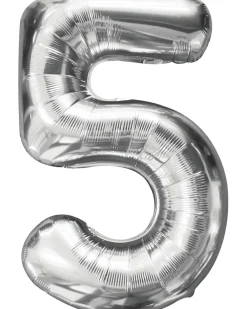 Folieballon Sølv 86 cm - Nr 5| Festartikler|Nytårspynt