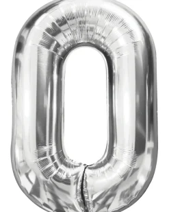 Folieballon Sølv 86 cm - Nr 0| Festartikler|Nytårspynt