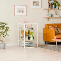 Garderobeindsats med 4 trådkurve| Garderobe Og Opbevaring