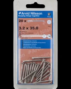 Arvid Nilsson Glaslisteskrue A4 3,2 x 35 mm 20-pak| Skruer