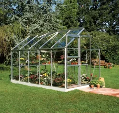 Halls Drivhus Popular 106 med glas og fundament - alu| Drivhuse