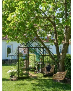 Halls Drivhus Qube+ 812 + hærdet glas - sort| Drivhuse