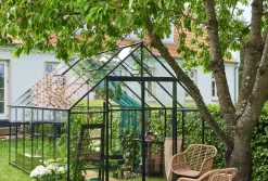 Halls Drivhus Qube+ 812 + hærdet glas - sort| Drivhuse