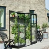 Halls Drivhus Qube Lean-to 26 hærdet glas - sort| Vægdrivhuse