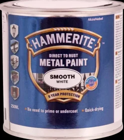 Hammerite Glat Hvid - 250 ml| Træ- Og Metalmaling