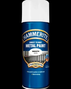 Hammerite Glat Hvid - Spray 400 ml| Træ- Og Metalmaling