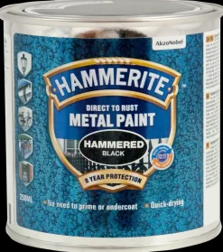 Hammerite Hammer Sort - 250 ml| Træ- Og Metalmaling