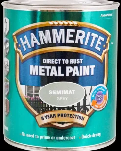 Hammerite Semimat grå - 750 ml| Træ- Og Metalmaling
