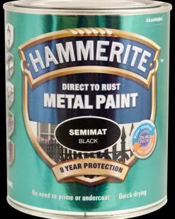 Hammerite Semimat Sort - 750 ml| Træ- Og Metalmaling