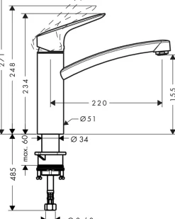 hansgrohe MyCube M Køkkenarmatur - blank| Vandhaner Og Armaturer