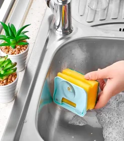 Clean Action Holder til køkkensvamp - med sugekop| Øvrige Køkkenartikler