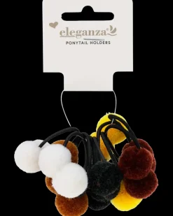Hårelastik m/pompom 10 stk| Øvrige Artikler