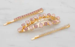 Hårspænde med sten 3 stk. - guld| Smykker & Hårpynt