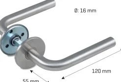 jasa Dørgreb L-form rustfri - 16 mm| Dør- Og Vinduesgreb