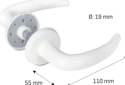 jasa Dørgreb plast 19 mm - hvid| Dør- Og Vinduesgreb