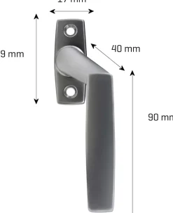 jasa Paskvilgreb 43 mm matkrom - højre| Dør- Og Vinduesgreb