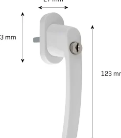 jasa Paskvilgreb 43 mm med lås - hvid| Dør- Og Vinduesgreb