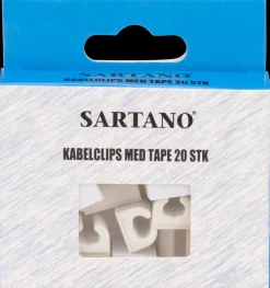 Kabelclips med tape 20-pak| Kabelclips