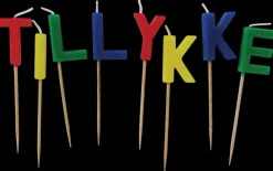 Kagelys på pind - TILLYKKE multifarvet| Festartikler