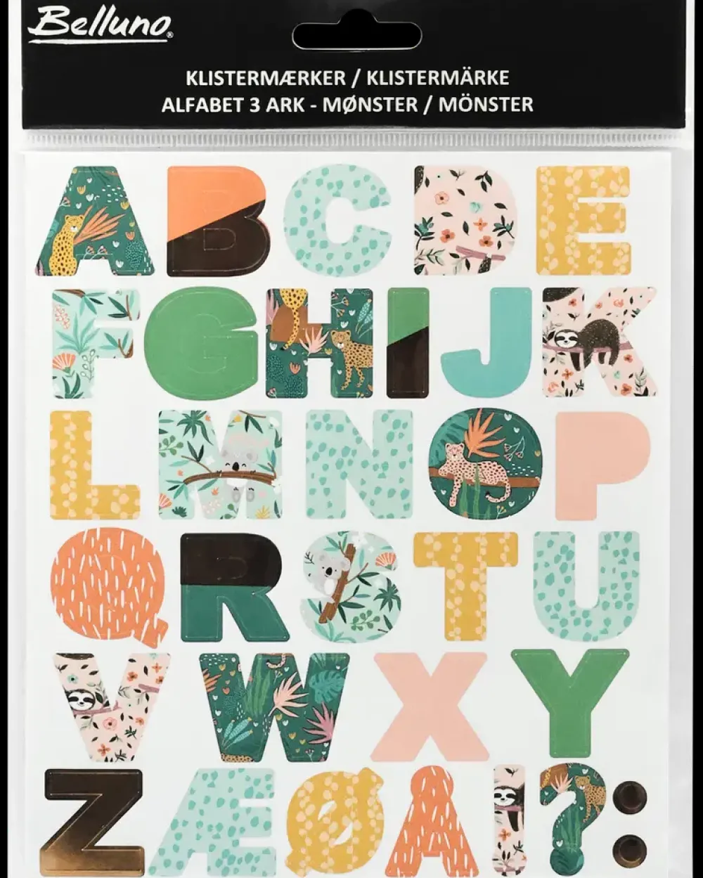 Belluno Klistermærker alfabet - Mønster| Øvrigt Legetøj