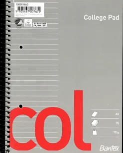 Bantex Kollegieblok linjeret - A5| Kontorartikler