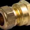 Kompressions muffe 15 mm x 1/2" - messing| Rør Og Fittings