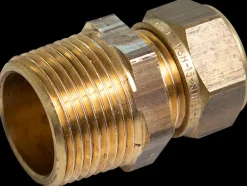 Kompressions nippel 15 mm x 1/2" - messing| Rør Og Fittings