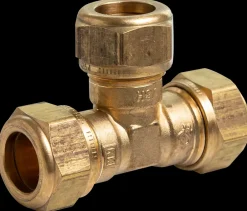 Kompressions T-stykke 15 mm - messing| Rør Og Fittings