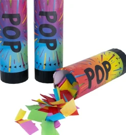 Konfettirør 10,5 cm 3 stk - Multifarvet| Festartikler|Nytårspynt