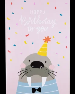 Kort med kuvert 11x17 cm - hvalros| Festartikler