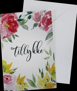 Kort med kuvert 11x17 cm - Tillykke| Festartikler