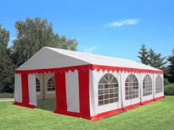 Kosama Partytelt PVC 6 x 8 m - rød/hvid| Pavilloner, Partytelte Og Tilbehør