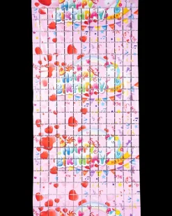 Lametta gardin Firkanter - Pink| Festartikler|Nytårspynt