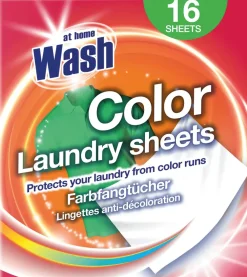 At Home Wash Laundry sheets 16-sheets - color| Vaskemidler