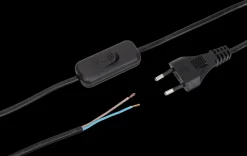 Ledning med afbryder 2 m - sort| Løse Ledninger