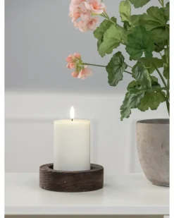 LED-vokslys 3D-flamme fjernbetjent - H. 10 cm| Lys Og Olielamper