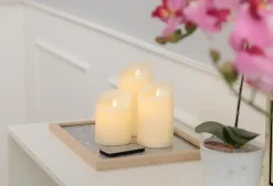 LED-vokslys med fjernbetjening 3-pak| Lys Og Olielamper