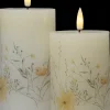 LED-vokslys 2-pak - blomstermotiv| Lys Og Olielamper