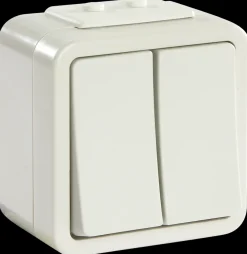 LK OPUS 73 Afbryder dobbelt med jord IP44| Stænktæt Og Udendørs